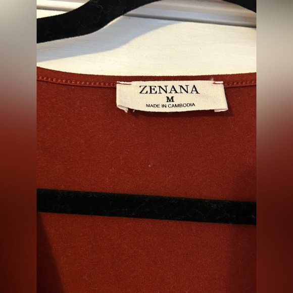 Zenana Knee Length Rust Color Dress - Picture 4 of 10